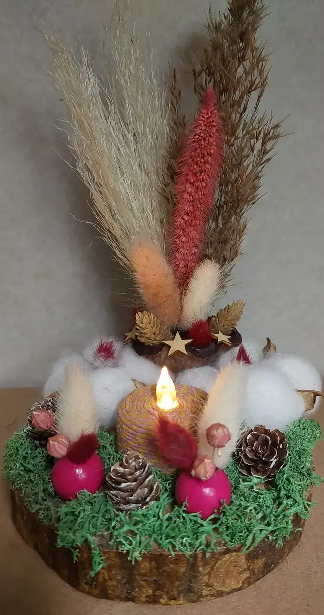 Forêt maison bougie noël