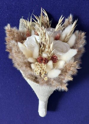 bouquet à tendance  blanc / taupe (ID : 1870)