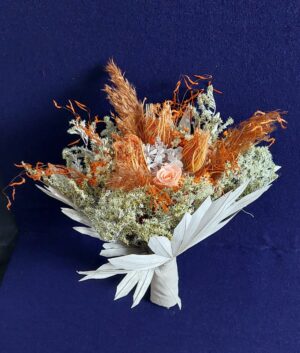 bouquet à tendance orangé/vert pâle/ blanc (ID : 1871)