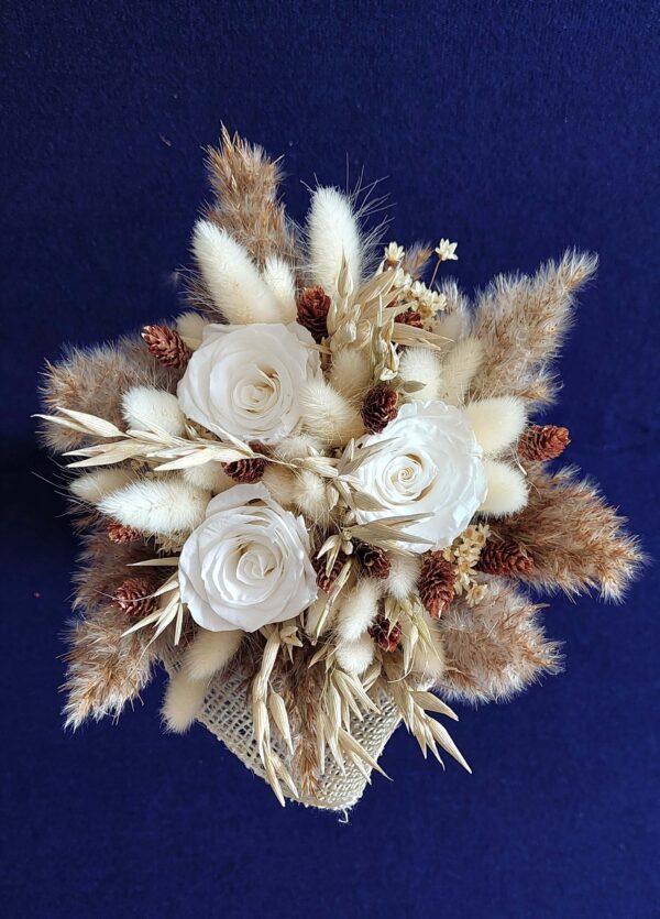 1000035219 Bouquet décoré taupe